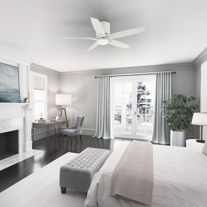 Produktbild Hunter Fans Deckenventilator Valencia Weiss mit LED & Fernbedienung (42 dB)
