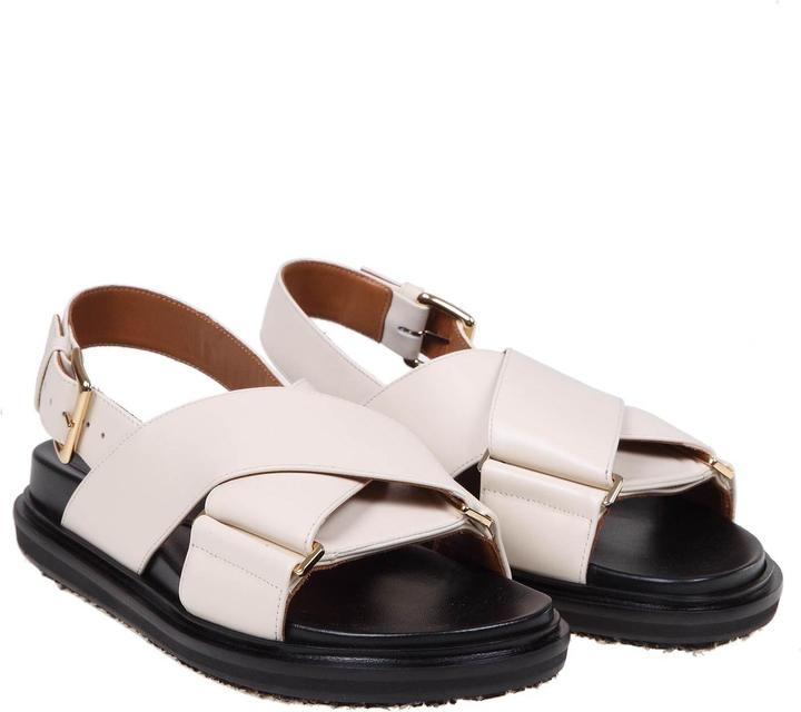 Actual product image Marni fussbett sandal in white leather (36)