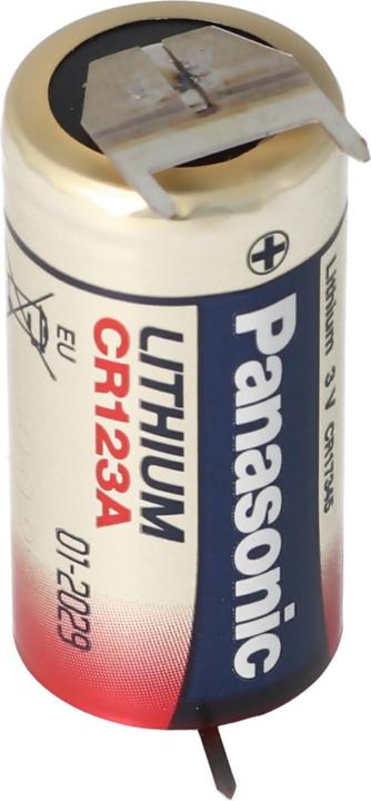 Actual product image Panasonic Battery CR123A with 3 print connection 2 print + 1 print - contacts (1 pcs., CR123A, 1600 mAh)