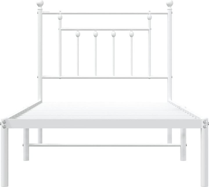 Produktbild VidaXL Bettgestell mit Kopf- und Fussteil Metall Weiss 100x190 (100 x 190 cm)