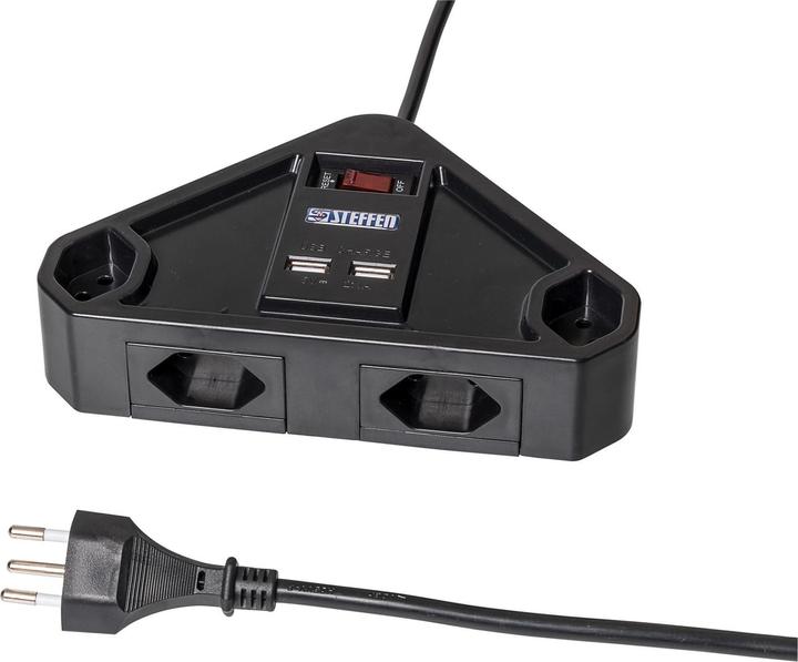 Produktbild Steffen Steba Corner Stromcenter (6 x, Typ 13, USB-A, 2 m)