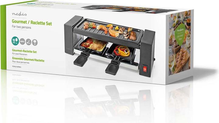 Actual product image Nedis Gourmet/Raclette Grill 2 Persons Spatula Non stick coating Rectangle