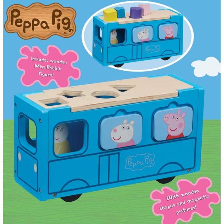 Actual product image Boti Peppa Pig Schoolbus shape sorter wood
