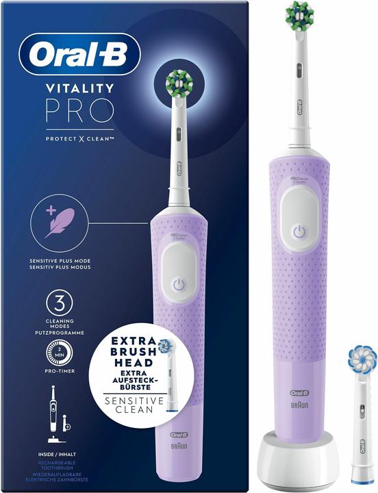 Oral-B Vitality Pro Adult Rotating Vibrating Toothbrush Purple (Oscillating toothbrush)