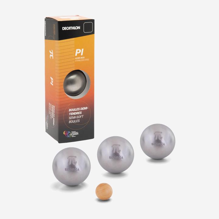 Decathlon Boulekugeln halbweich PI Edelstahl Wettkampf ×3 (3 x, 71 mm)