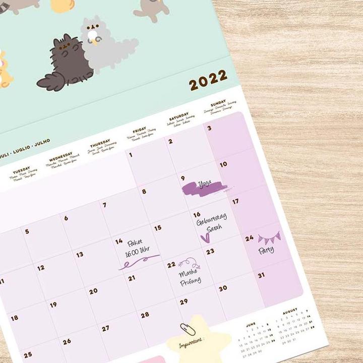 Actual product image Pusheen Wall Calendar 2022 from the Foodie Collection 30 x 30 cm (30 x 30 cm, German)