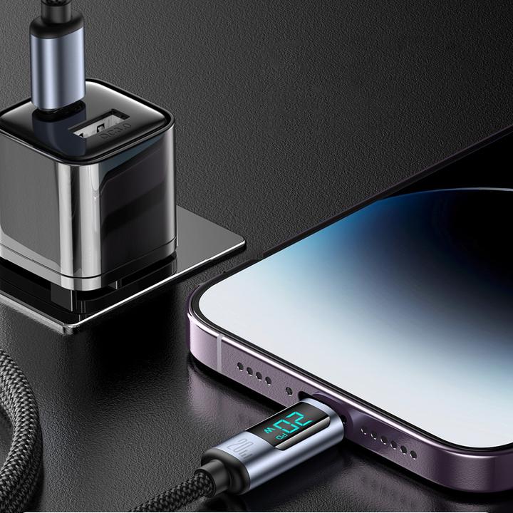 Immagine prodotto Joyroom Cavo da USB-C a Lightning con display da 20W della serie Prism, 1,2 m - Nero (1.20 m, USB 2.0, 20 W)