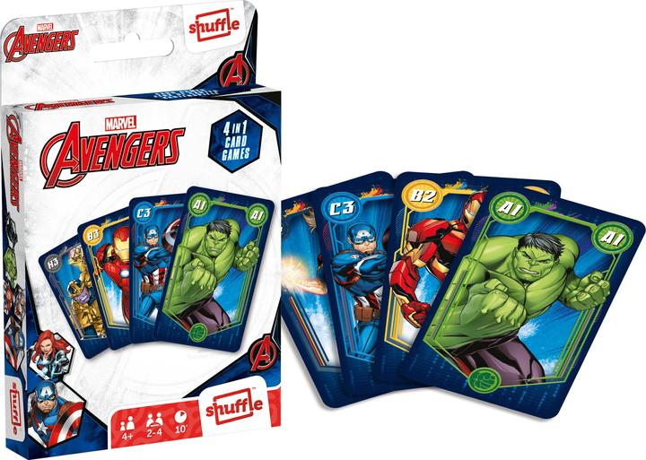 Actual product image Cartamundi Shuffle - Jeu de Cartes Avengers - 4 en 1 (German)
