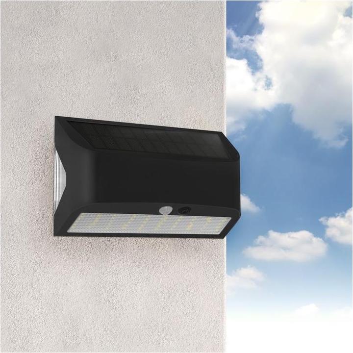 Actual product image Century Arcadia Max Solar LED wall light black (600 lm, IP65)