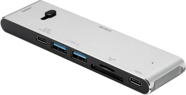 Actual product image Deltaco USB-C Docking Station USBC-HDMI21 2xUSB-C,2xUSB-A,(mic)SD,HDMI (USB-C, 7 Ports)