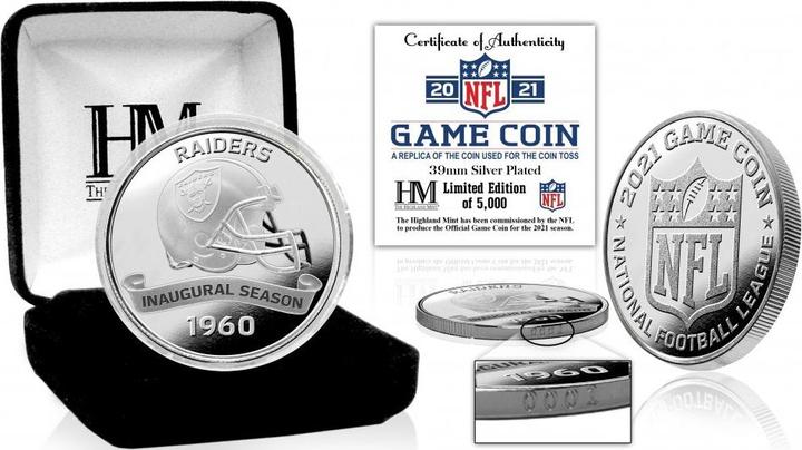 Great Branding Las Vegas Raiders Game Coin (39mm) Silver
