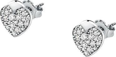 Morellato Steel heart earrings with crystals Istanti SAVZ17