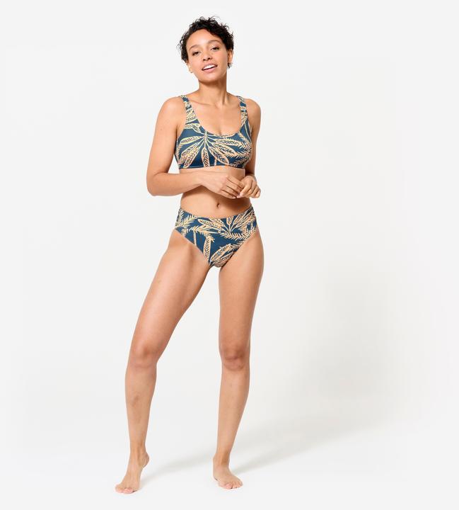 Image du produit Olaian Haut de maillot brassière surf Femme - Aurely palmer bleu (38)