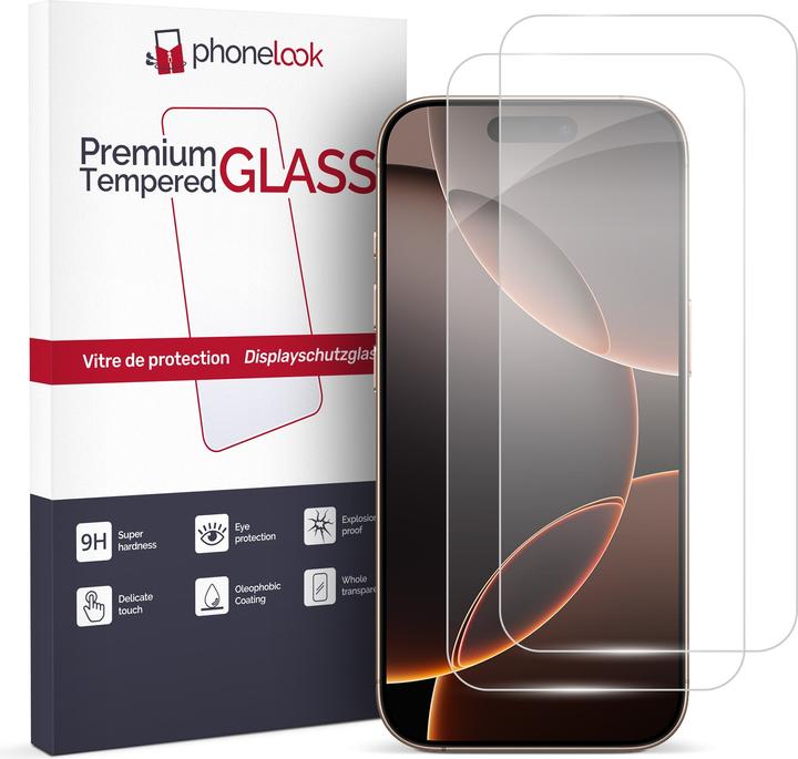 PhoneLook 2er Set Panzer Glas Displayschutzfolie (Apple iPhone 12, Realme 12 Pro+)