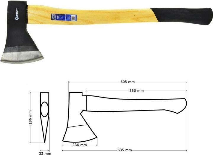 Produktbild GEKO Axt, Holzstiel, 1250 gx 24