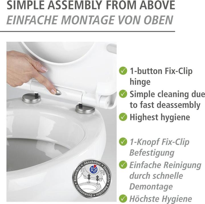 Image du produit Wenko Siège WC avec abaissement automatique Yak gris