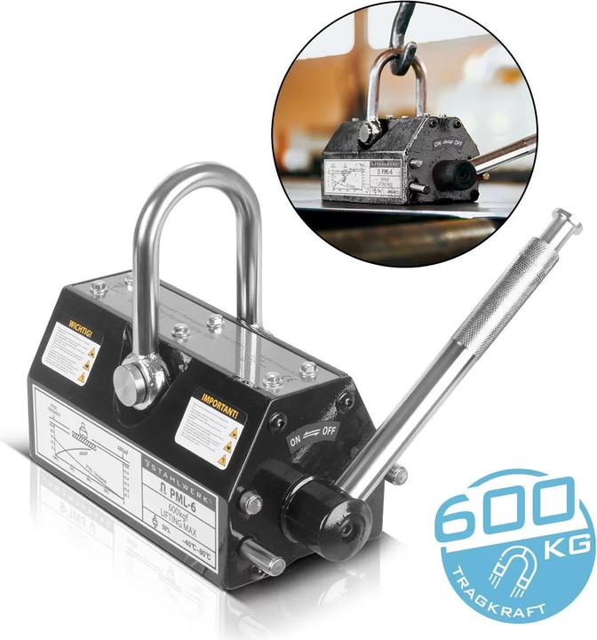 Actual product image Stahlwerk Lasthebemagnet mit 600 kg 1322 lbs Tragkraft 2100 kg 4629 lbs Zugkraft (1 x)