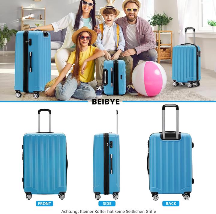 Immagine prodotto Beibye Reisekoffer Hartschalen-Set (115 l, Bagaglio a mano (fino a 50 litri), M (50 - 90l), L (90 - 115l))
