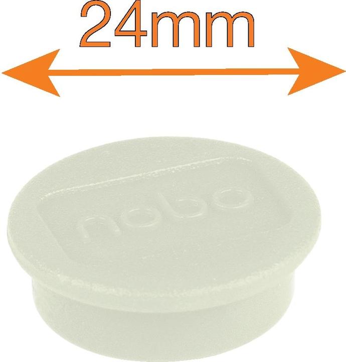 Produktbild Nobo Magnet rund 24mm 1915294 weiss 10 Stück (10 x)