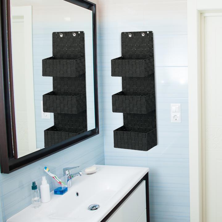 Actual product image Relaxdays Hanging Organizer with 3 Baskets (25 x 15 x 75 cm, 4 l)