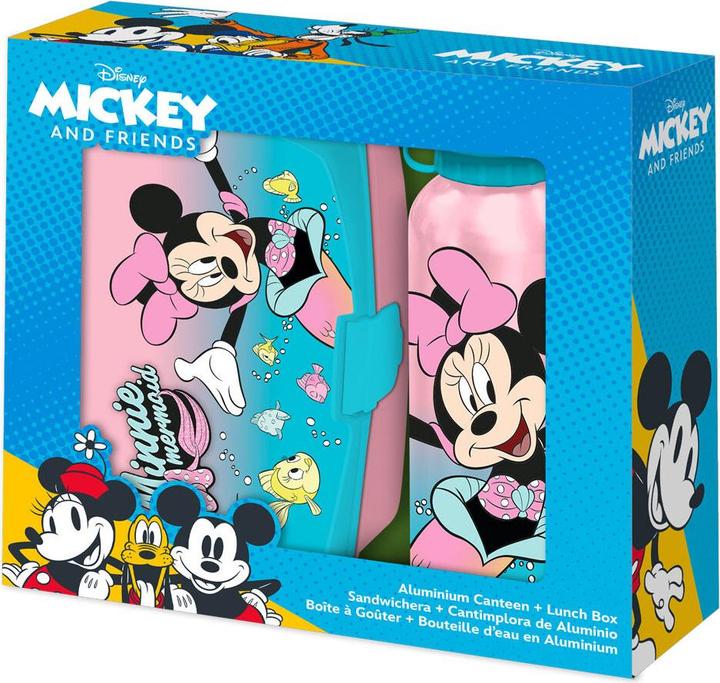 Actual product image Procos Disney Minnie Mermaid sandwich box + aluminum k