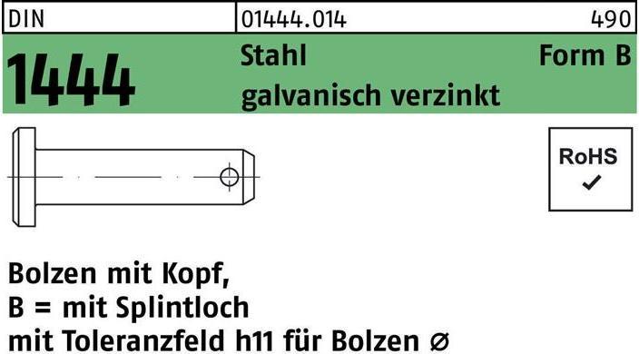 Actual product image DIN 1444/ISO 2341 m.Kopf/Splintloch