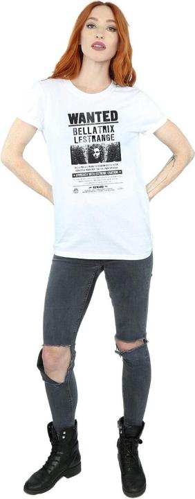 Actual product image Womens/Ladies Bellatrix Lestrange Wanted Poster Cotton Boyfriend T-Shirt (M)