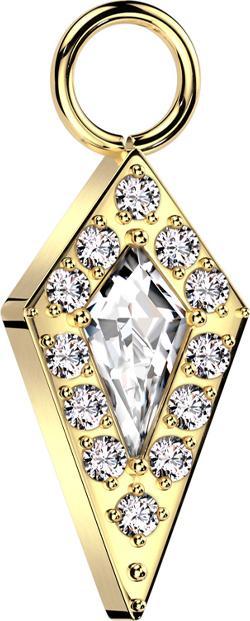 Immagine prodotto Star Piercing Ciondolo placcato oro diamante cristallo argento cristalli argento (Titanio G23, senza ottone)