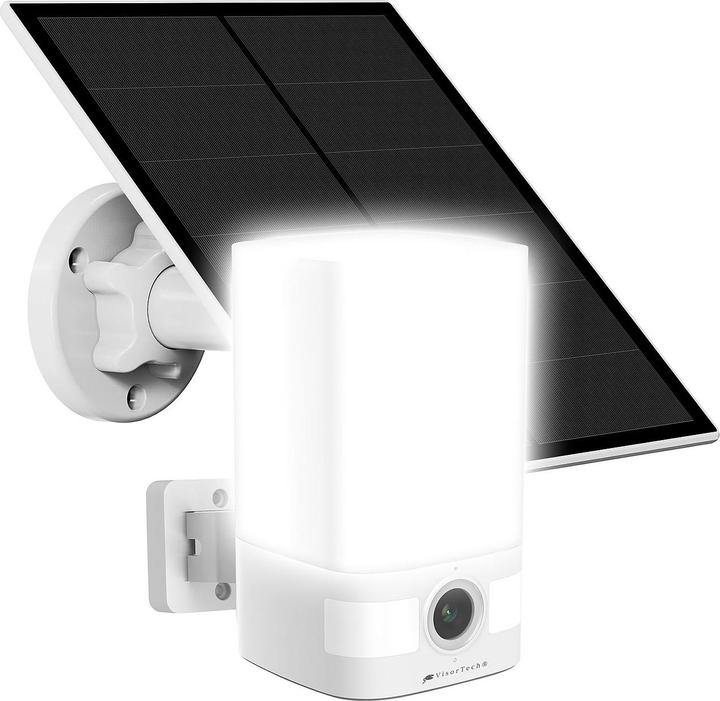 Produktbild VisorTech Solar-2K-Überwachungskamera, LED-Licht, Alarm, 14,4-Ah-Akku, WLAN, App (2304 x 1296 Pixels)