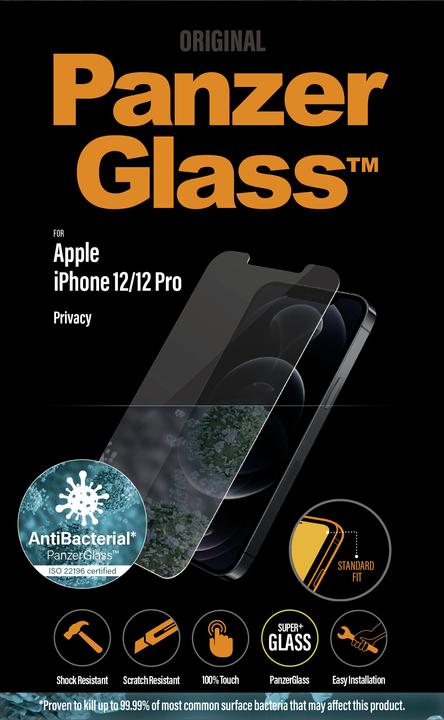 Actual product image PanzerGlass Screen Protector Privacy (1 Piece, Apple iPhone 12, Apple iPhone 12 Pro)