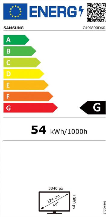 Energy Label Samsung C49j890dku (3840 x 1080 pixels, 49")