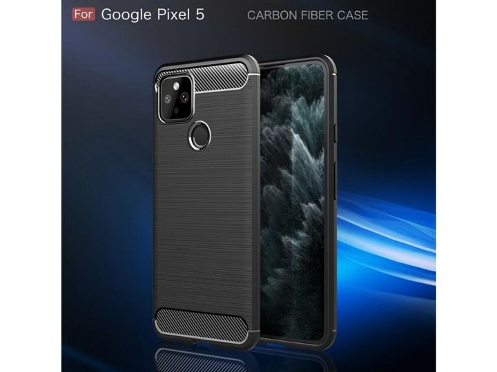 Produktbild Screenguard Google Pixel 5 Hülle Carbon Brushed Soft TPU (Google Pixel 5)