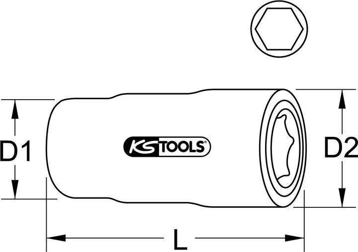 Actual product image KS Tools 1/2"" Insulated socket, 24mm (24 mm)