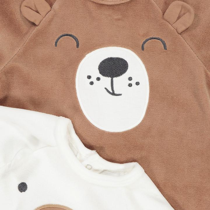 Produktbild La Redoute Collections 2er-Pack Samt-Strampler mit Bär (60)