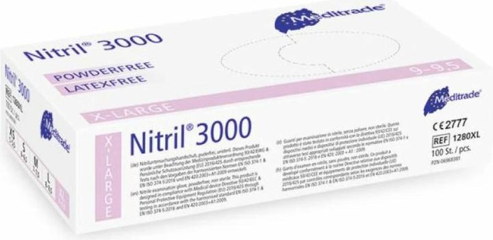 Actual product image Meditrade Nitrile 3000 Nitrile Gloves white (XL)