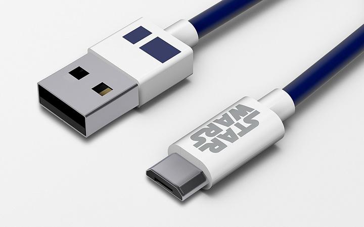 Actual product image Tribe Line - Microusb Cables - 1,2 M (4ft.) - R2-D2 (1.20 m, USB 2.0)