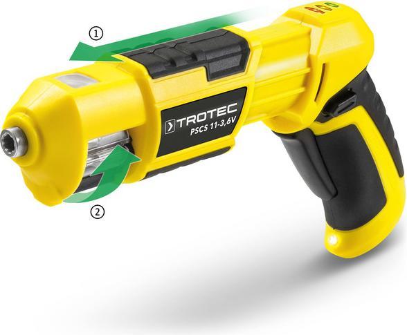 Produktbild Trotec Cordless drill / driver PSCS 11-3.6V, Name: Rot. to drill. PSCS 11-3.6V, Protection cl (Akkubetrieb)