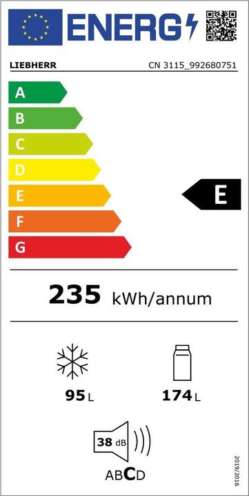 Etichetta energetica Liebherr CN 3115 Comfort NoFrost (269 l)