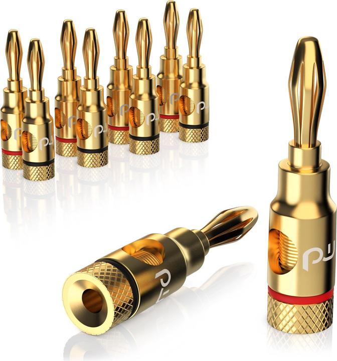 Produktbild Primewire 10x Bananenstecker für Lautsprecher Kabel bis 6,8mm², Verstärker, HIFI-Receiver Lautsprecherstecker