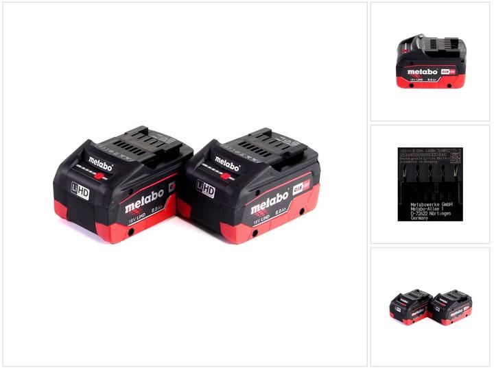 Metabo Akku Basis Set 18V mit 2x Akku LiHD 8,0Ah ( 625592000 ) (18 V)
