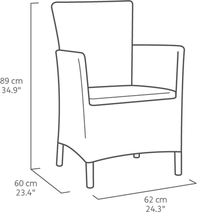 Actual product image Keter Iowa balcony Balcony Set Table: 39x39x43 Chair: 62x60x89 (62 cm)