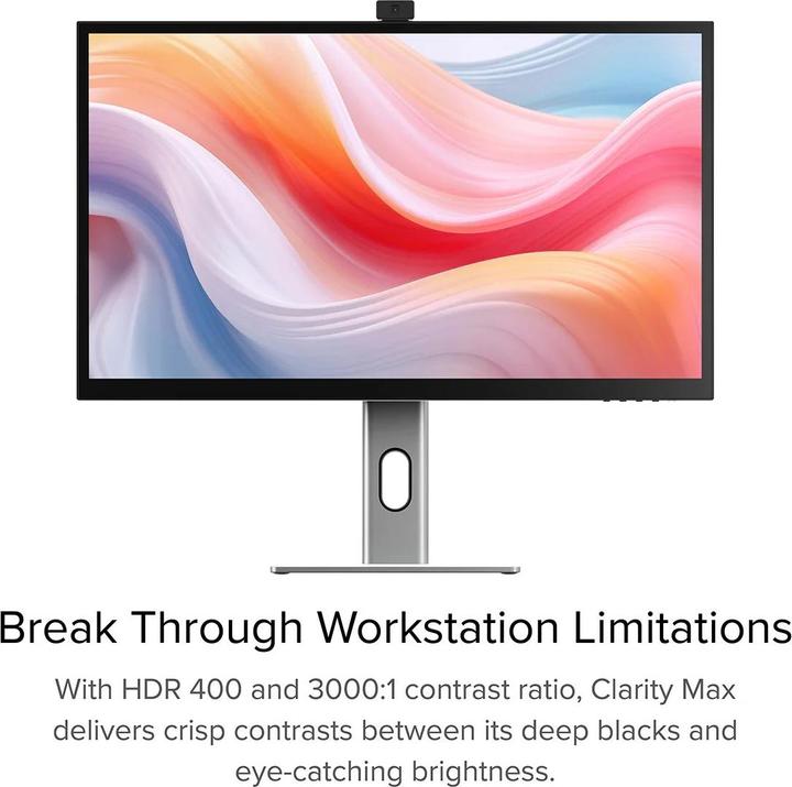Produktbild Alogic Clarity Pro +Webcam u. PD USB C (3840 x 2160 Pixel, 27")