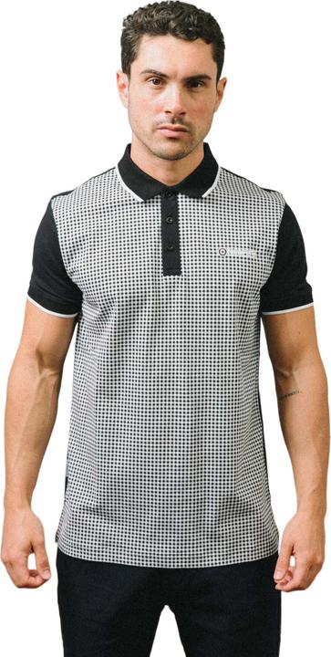 Actual product image Lambretta Mens Gingham All-Over Print Polo Shirt (S)