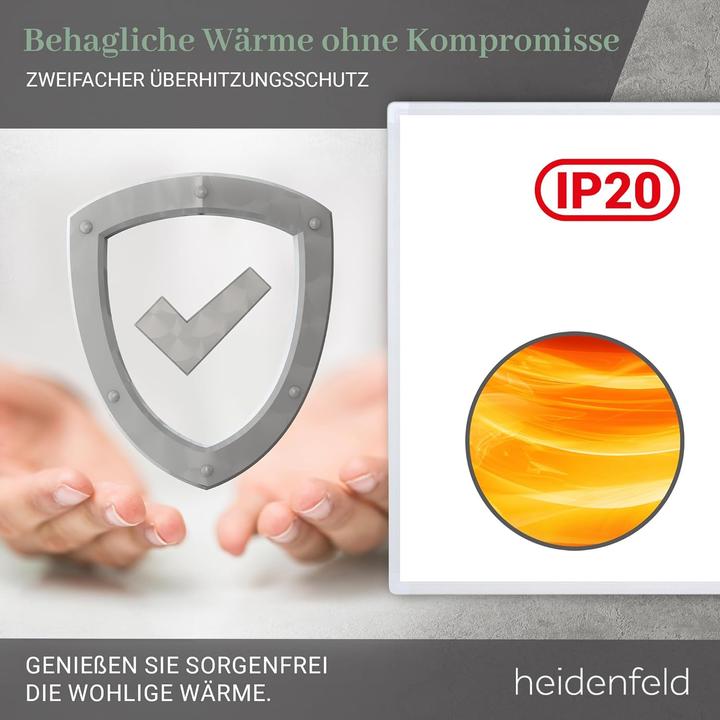 Actual product image Heidenfeld Infrared Heater HF-HP100-2 Infrared Wall Heater Radiator Heating App (300 Watt) (300 W)