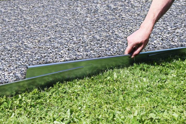 Actual product image Green Split Set of 10 lawn edgings metal 13.5 cm high, 12 m long (1200 cm)