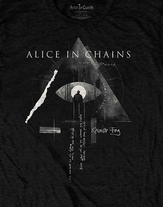 Actual product image Alice In Chains Adult Fog Mountain Back Print T-shirt (S)
