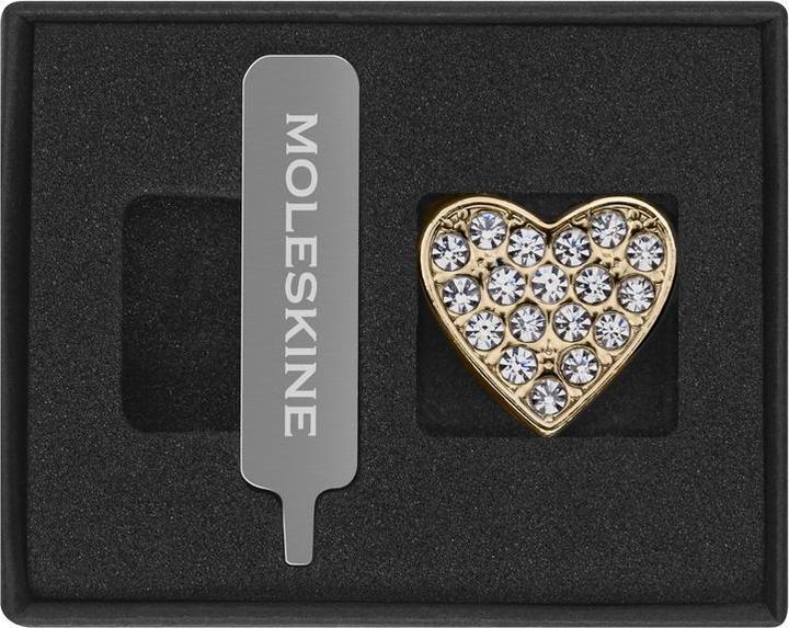 Actual product image Moleskine Pins Hear Crystal Gold (No binding)