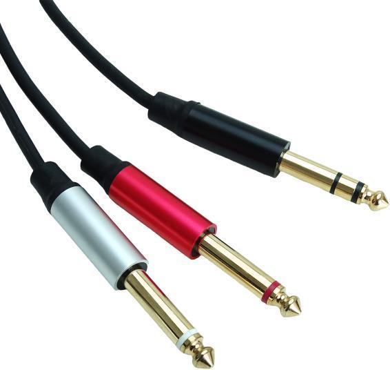 Actual product image keepdrum Splitter cable AC048M Y-cable jack 1x stereo to 2x mono 5m (5 m)