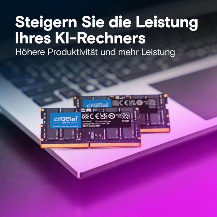 Image du produit Crucial DDR5-6400 Kit 48GB 2x24GB CSODIMM CL52 (2 x 24 Go, 3200 MHz, RAM DDR5, SO-DIMM)