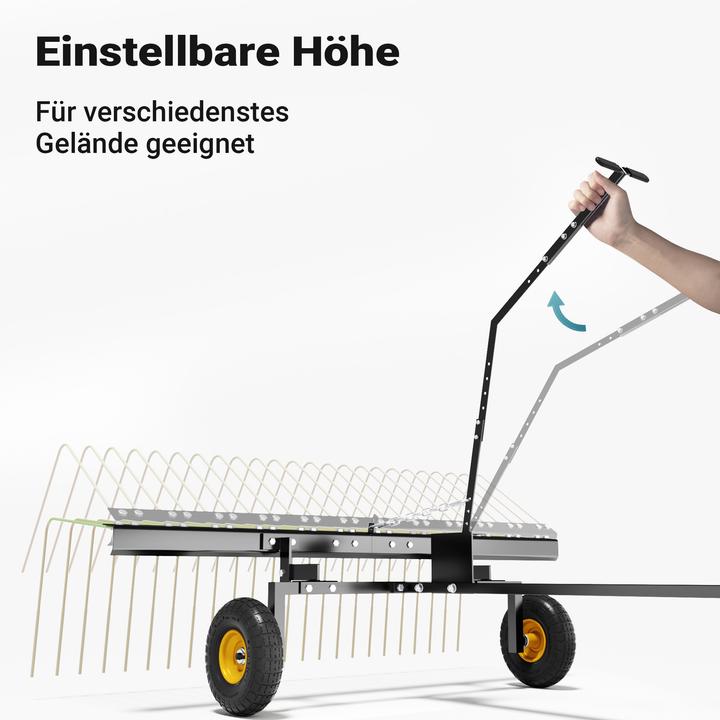 Actual product image Wiltec Lawn tractor Rake 148cm Scarifier Lawn harrow Lawn aerator Garden